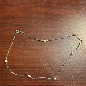 Elegant Silver and Gold Pearl Necklace FREE WITH PURCHASE